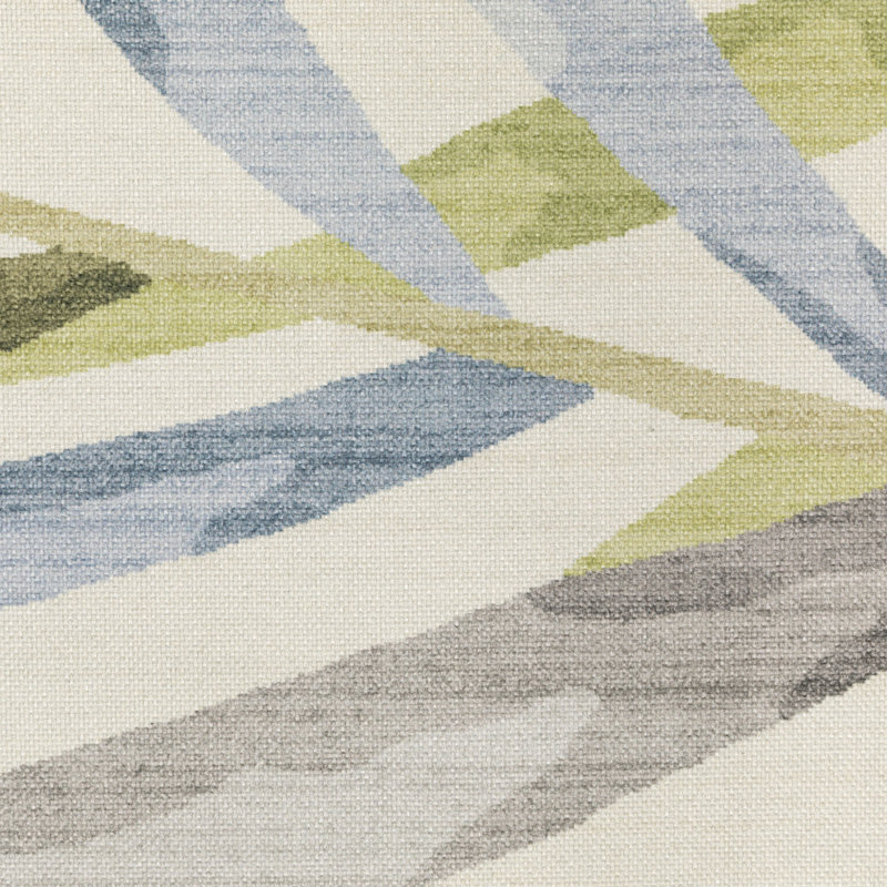 Rectangle Desdemona Floral Machine Woven Polyester Area Rug in Blue/Beige/Green, Rectangle 2' x 3'
