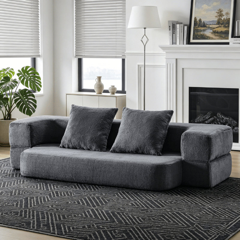 Canapé-lit pliant 74,81 po 2-en-1, CSN-W3612P491917Grey