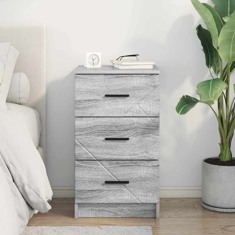 38cm W Manufactured Wood Bedside Table, Grey Sonoma
