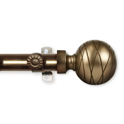 Katharina Steel Adjustable Bay Window Single Curtain Rod