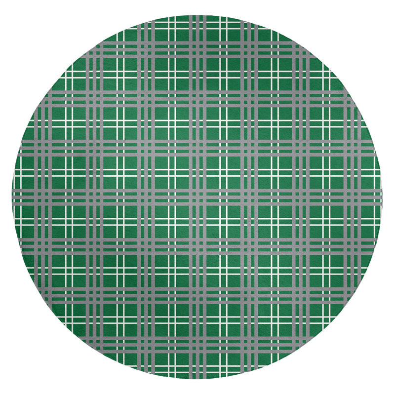 Plaid Indoor Rug, Round 5'