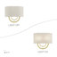 Applique murale 2 lumières ADA en bronze anglais avec abat-jour en tissu avoine fabriqué à la main avec tissu blanc à l'intérieur-611700163