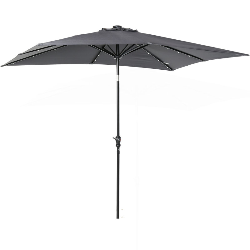 Parasol solaire Sun, parasol de patio éclairé, Gris foncé