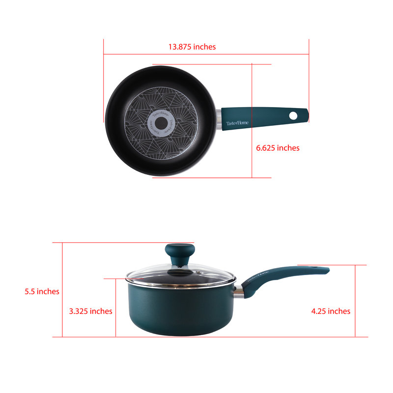 Sea Green Non-Stick Aluminum Saucepan with Glass Lid