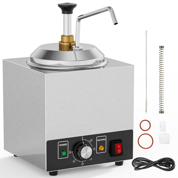 Commercial 2.1qt Cheese Dispenser Stainless 1000W Electric Nacho Cheese Warmer with Pump LIANQIAN LQ7622