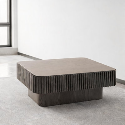 Coffee Table for Living Room in Classic Gray, Solid Wood Veneer, 38.6-Inch Lift-Top with Storage