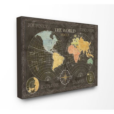 Discover the World Graphic Art on Canvas