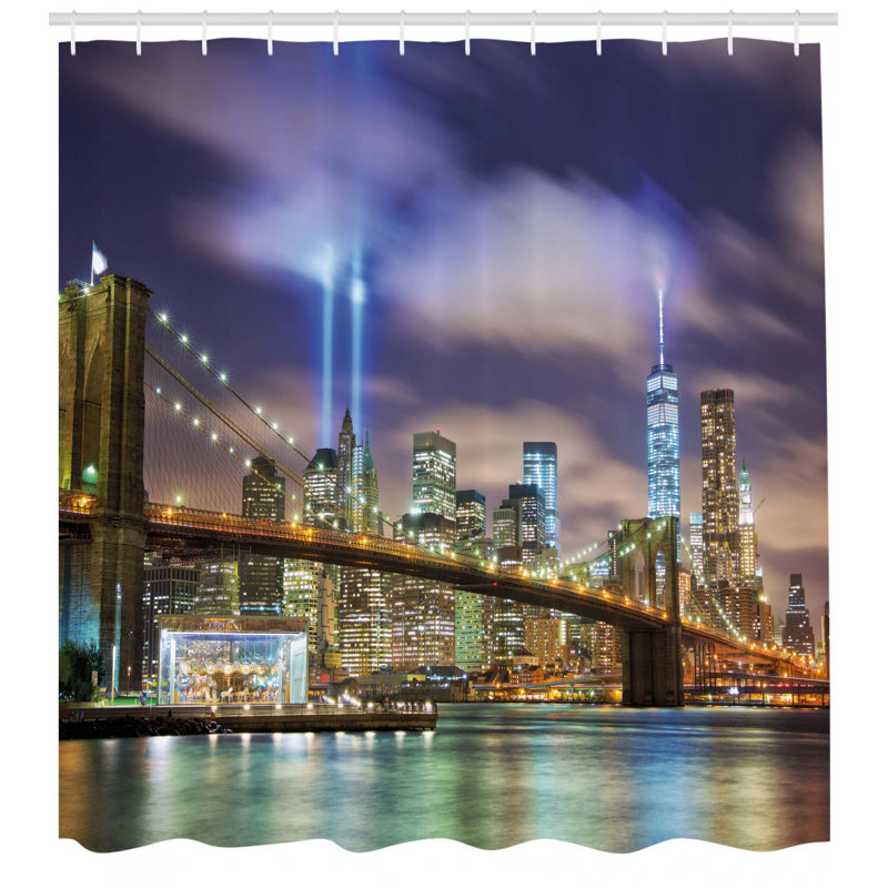 Shower Curtain with Hooks Included, 70" H x 69" W