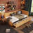 Upholstered Daybed With 2 Storage Drawers Twin Size Sofa Bed Frame No Box Spring Needed, Linen Fabric-731619355