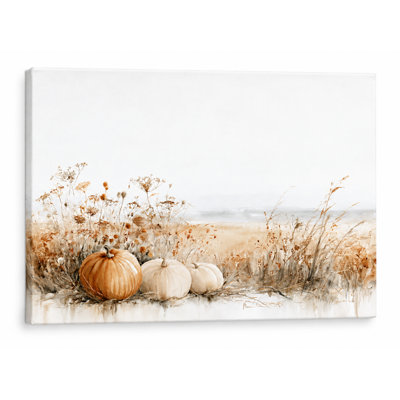 Minimal Orange and White Pumpkin Landscape Wrapped Ingwer