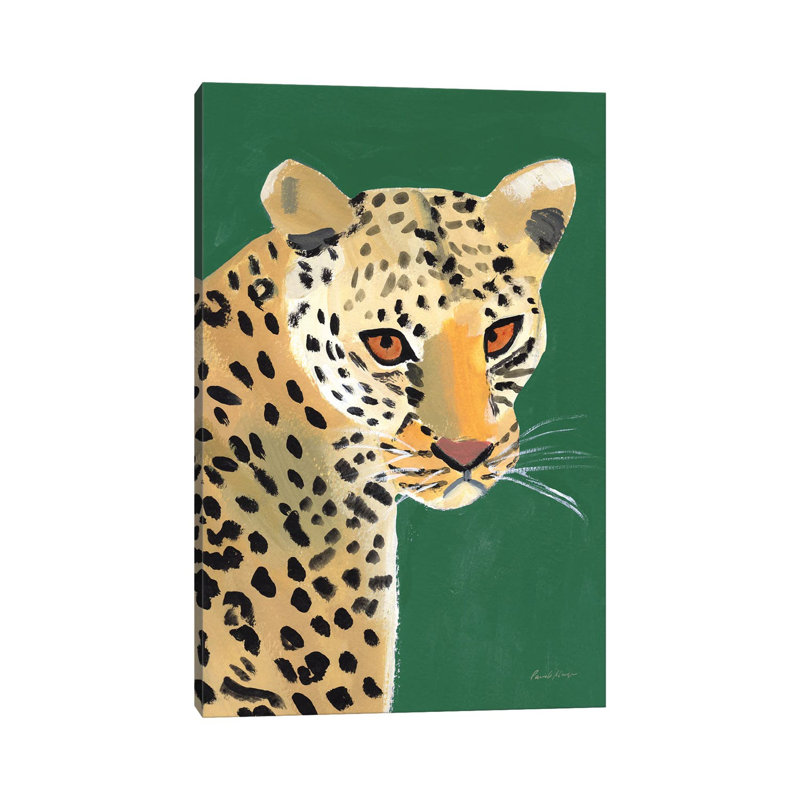 Guépard coloré sur une culture émeraude - impression d'art mural