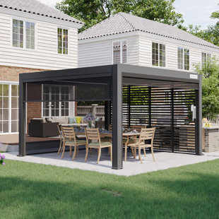 Flexpatio Power + Pergola Pro avec toit motorisé + 3 abat-jours latéraux et 1 volet mural