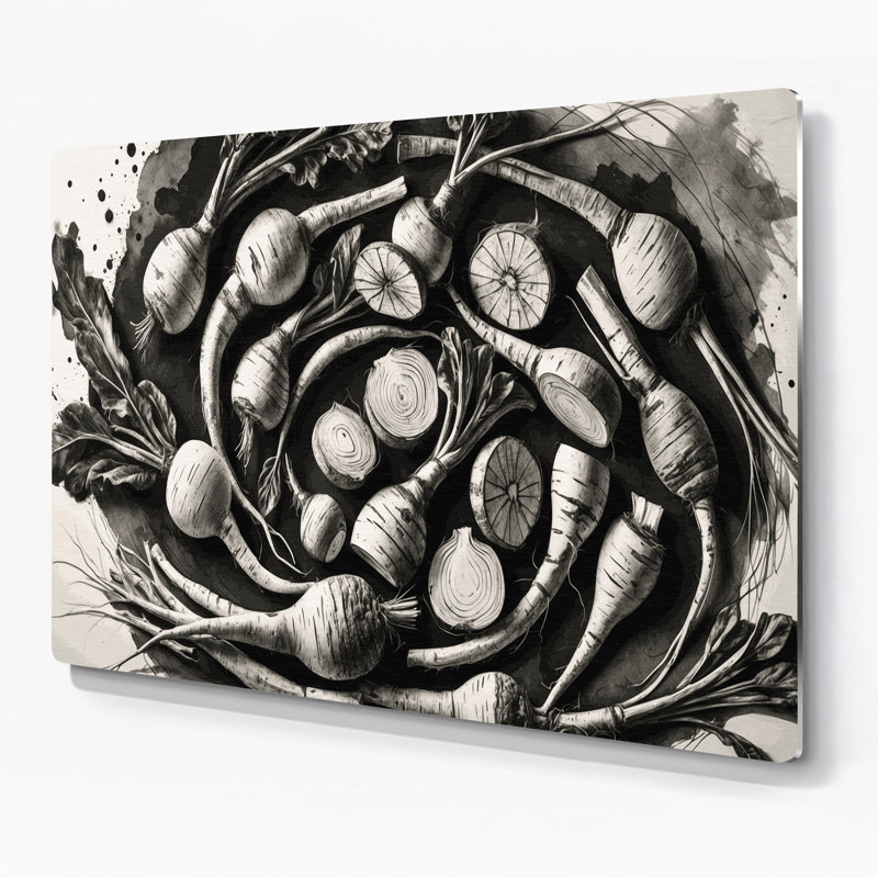 Art mural en métal légumes et panais noir