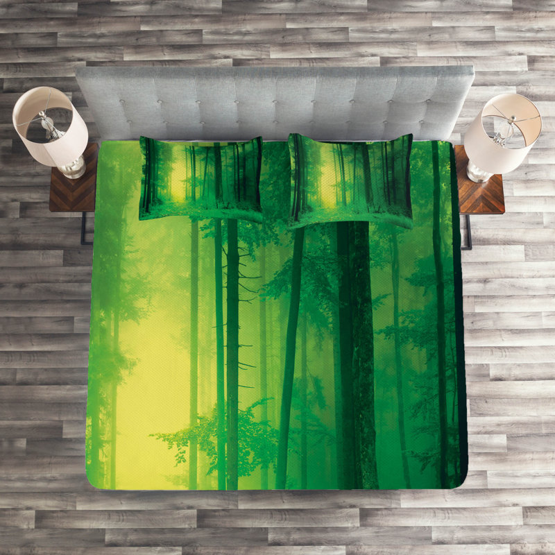 Rustic Polyester Abstract Coverlet, King Bedspread + 2 Shams