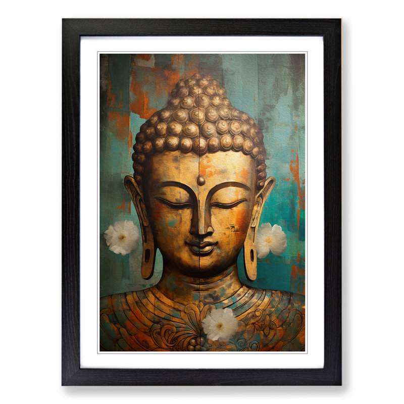 Buddha Art Deco Art - Framed Print, Black Framed, 46cm H x 34cm W x 2cm D