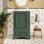 Meuble-lavabo de salle de bain avec lavabo en céramique, porte à fermeture en douceur, tablette ajustable en forme de U, meuble-lavabo moderne avec rangement