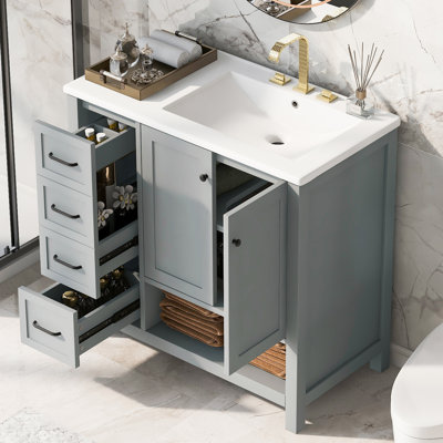 Meuble-lavabo 36 po avec lavabo en céramique
