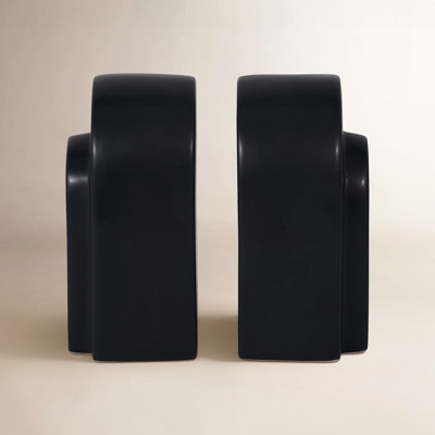 Sagebrook Home Mayela Ceramic Bookends  Elevate Your Home Library Decor