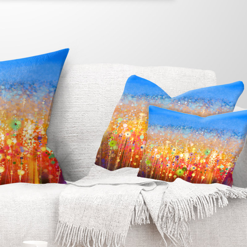 Coussin lombaire en fleurs abstraites de terrain