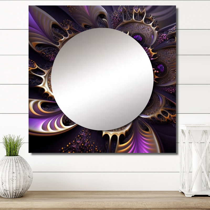 Tulcho - miroir carré pour décoration murale Fractals, 36 po x 36 po