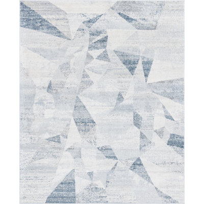  Tapis géométrique gris clair