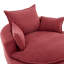 Fauteuil de salon rond pivotant à 360° rouge avec coussin double couche, oreiller de soutien, mécanisme silencieux, tissu velours côtelé pour faire la sieste au bureau, profondeur d'assise de 96,5 cm, design du coussin, 3 oreillers amovibles.
