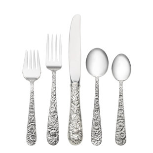 Ensemble de couverts 5 pièces Repousse, service pour 1 personne
