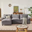 Canapé modulaire 110 po avec repose-pieds modulaire en L de 110 po avec repose-pieds et assise profonde, gris foncé-1729293805-1729634715