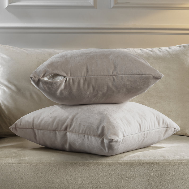 Matte Velvet Pillow Cover, 20" x 20", 17 Tan
