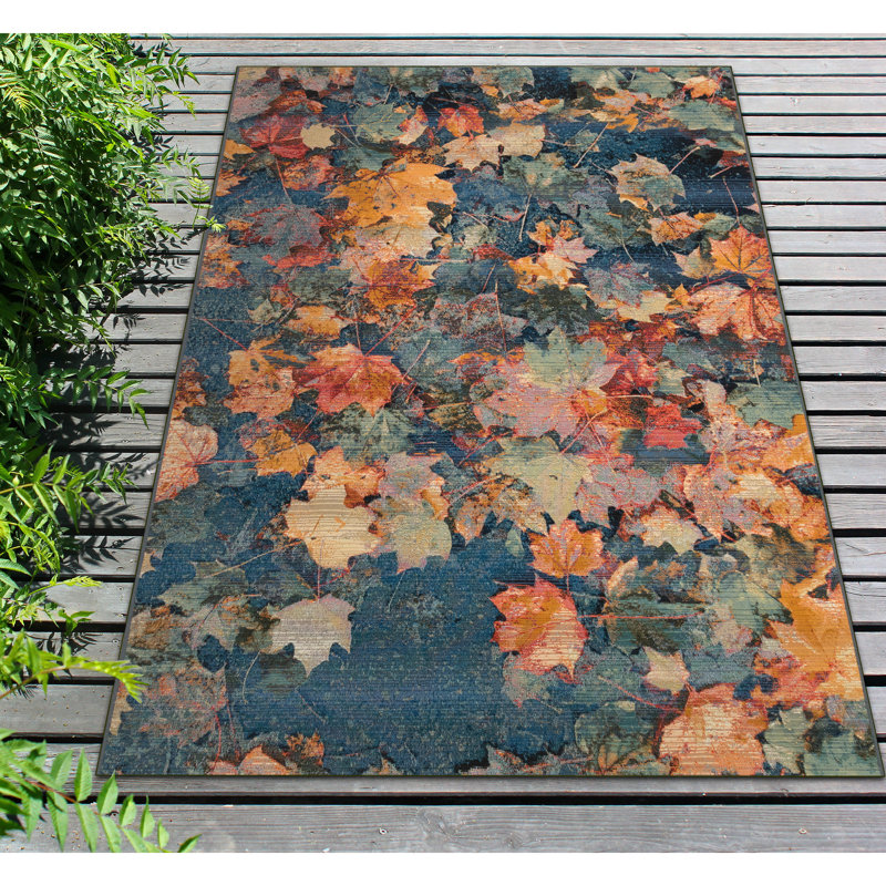 Tapis d'intérieur / extérieur multicolore Annig, Rectangle 7 pi 10 po x 9 pi 10 po
