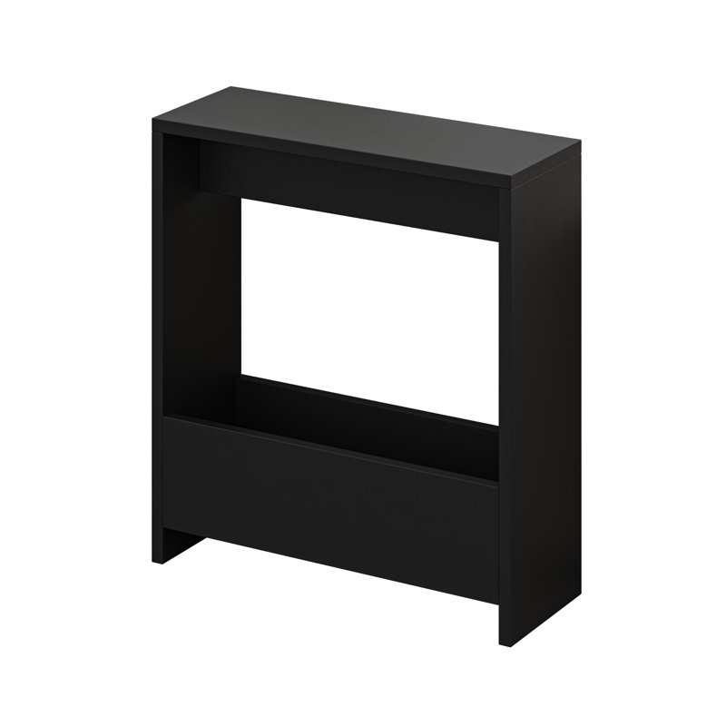 Beeler Modern Slim Compact Side Table, Black