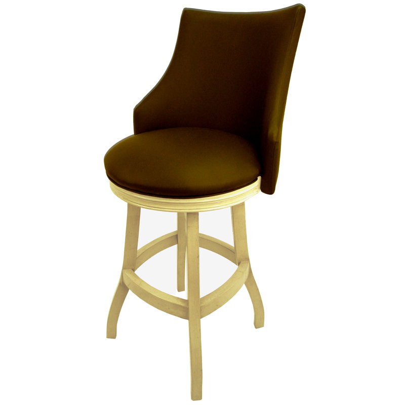 Tabouret pivotant en bois Ridfortore, Beige, Brun, Tabouret de bar (assise de 30 po de hauteur)