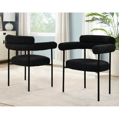 Ensemble de 2 fauteuils modernes en tissu Boucle