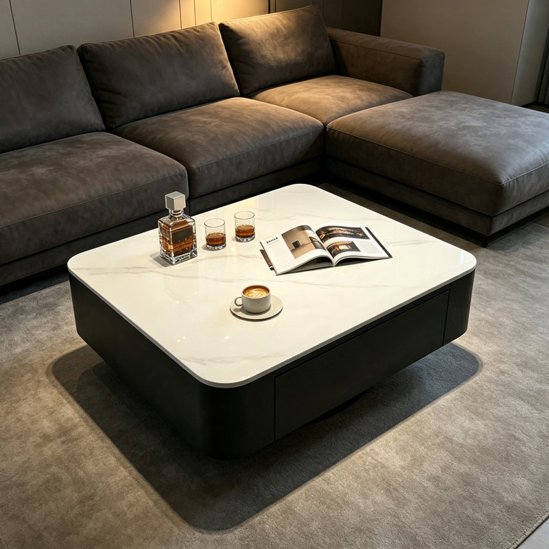 Deshazo, H 14,96 po x l 27,55 po x P 27,55 po, Blanc, Marble