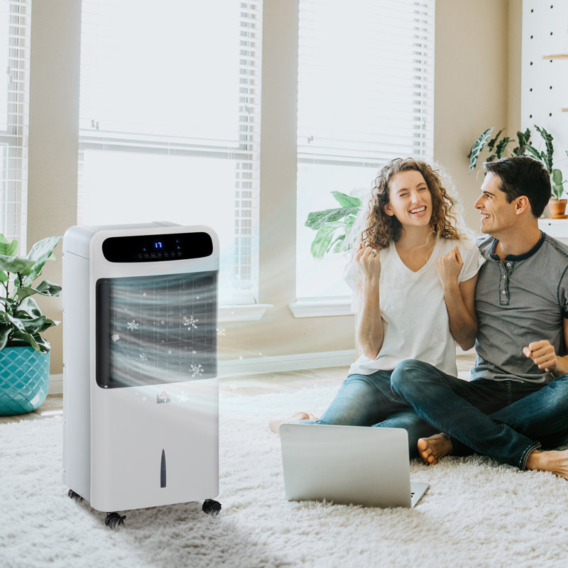 Refroidisseur d'air par évaporation, ventilateur de glace portatif, ventilateur de tour 3 en 1 avec minuterie