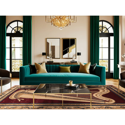  Washable Harp Music Area Rug