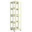 Bibliothèque rotative 4 étages en acier à 4 niveaux - roulettes à 360 °, tablette réglable, grande bibliothèque robuste et spacieuse (jaune)-120012929