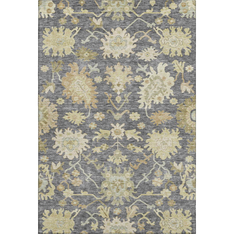 Premium Machine Washable Gurubaksh AMF1150 Global Rug, Rectangle 8' x 10'