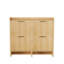 42.9 Inch Slatted Style 4 Flip Door Shoe Cabinet With Tabletop Baffle-1144593186
