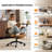 Oil-Waxed Leather Swivel Chair With Flip-Up Armrests-974970027