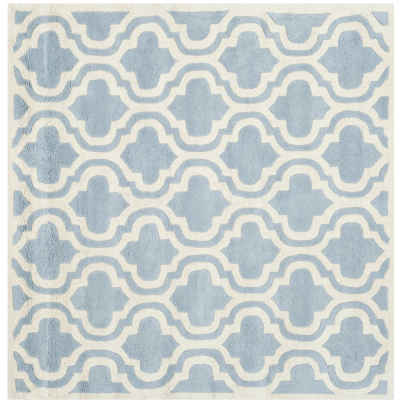 Carolene Hand Tufted Wool Geometric Rug, Square 5'
