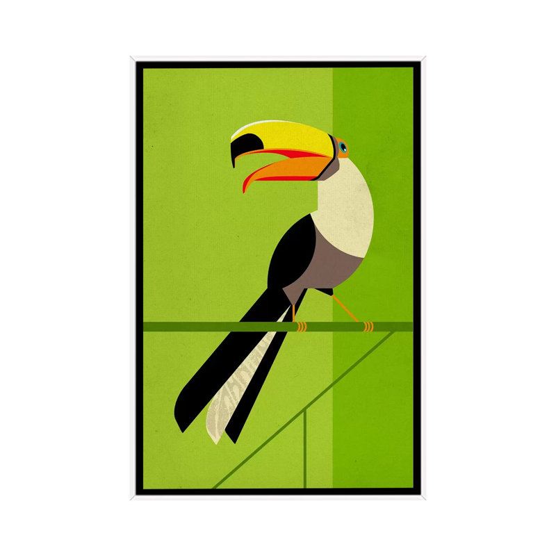 Tucan by Dieter Braun - Print on Canvas, 152.5 cm H x 101.5 cm W, White Framed