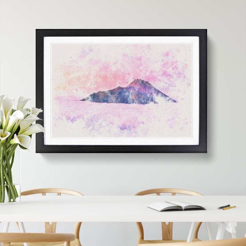 Mount Merapi in Indonesia - Framed Print, 24cm H x 33cm W x 2cm D, Black Framed