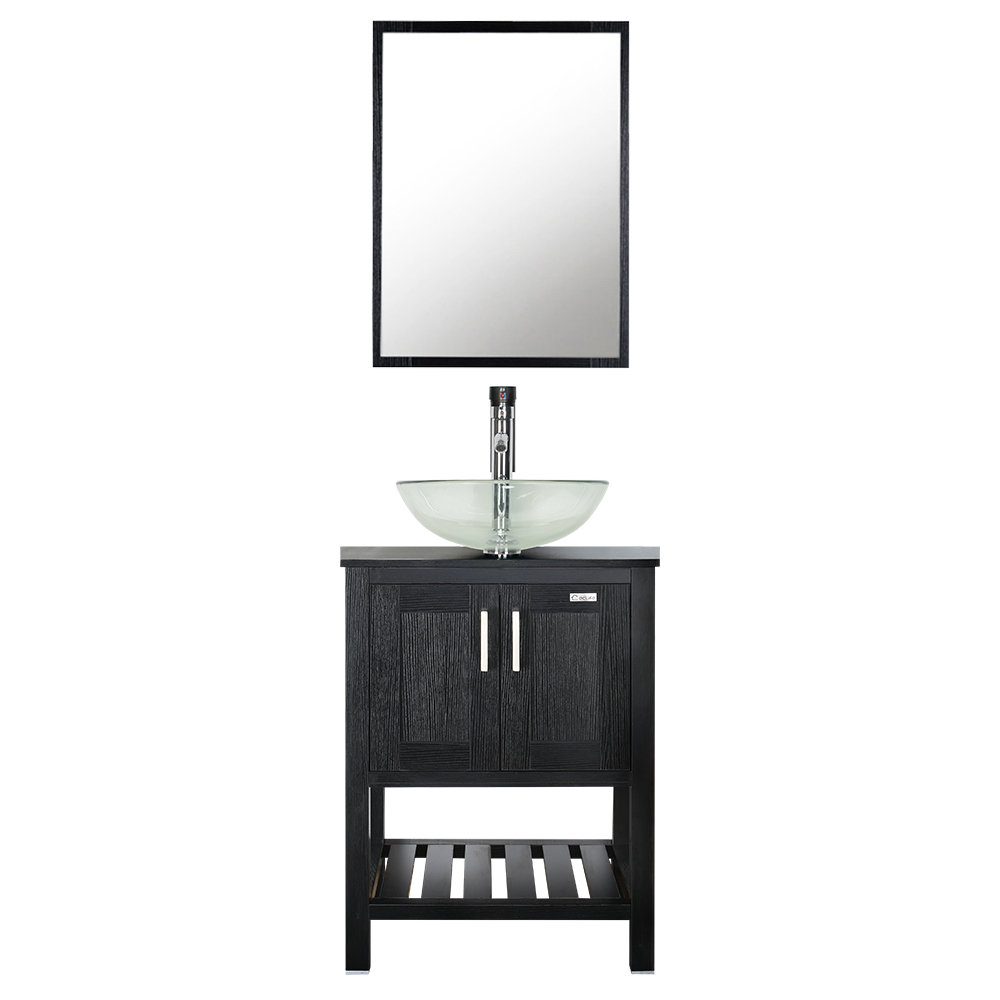 ECLIFE 24'' Single Bathroom Vanity with Manufactured Wood Top with Mirror & Reviews Wayfair