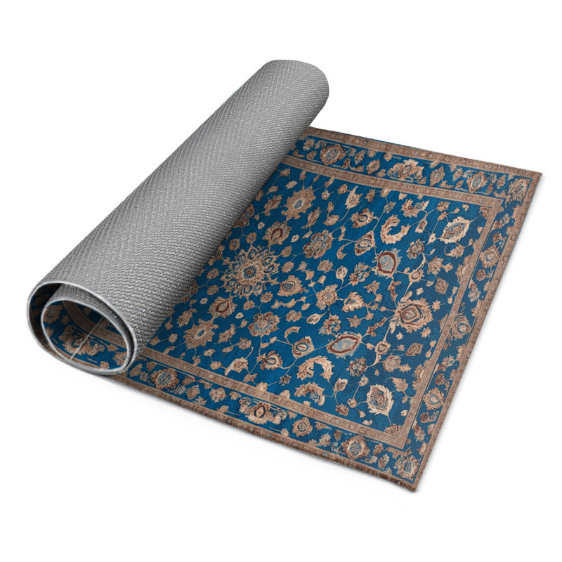 Tabriz Blue Indoor and Outdoor Area Rug, Rectangle 8' x 10'