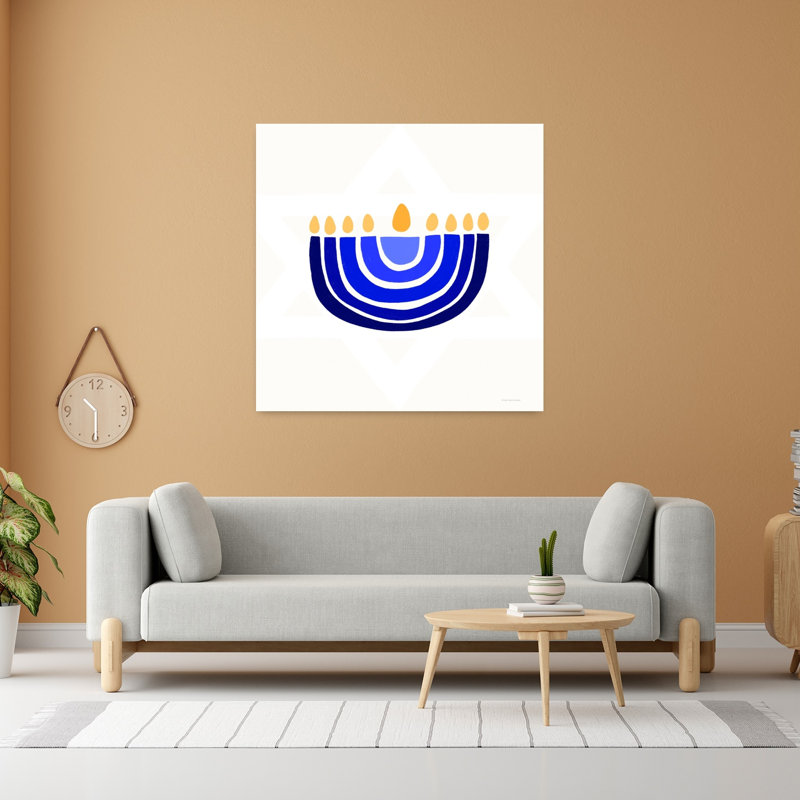 Art contemporain abstrait Rainbow Menorah, H 48 po x l 48 po
