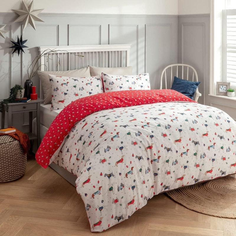 Cotton Blend Bedding, King Duvet Cover + 2 Standard Pillowcases