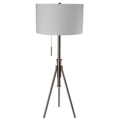 Lampe rétro sur pied 1Pc avec pieds en trépied en acier brossé, design haut unique et interrupteur à tirer, hauteur de 57 pouces