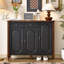 Banc de rangement pour chaussures en bois massif noir et noyer