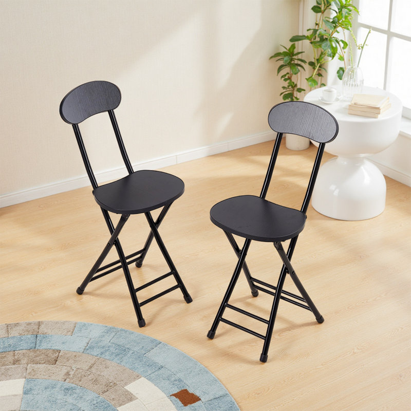 74cm H Low Back Folding Stacking Accent, Black